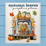Welcome Fall Pumpkin Please Retro Swedish Dish Cloth Sponge