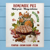 Pecan Pumpkin Cinnamon Pies Fall Swedish Dish Cloth Sponge