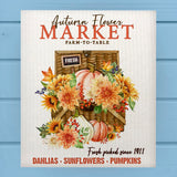 Autumn Flower Market Farmhouse Swedish Dish Cloth Sponge