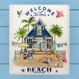 Welcome to Our Beach House Seagull Swedish Dish Cloth Sponge