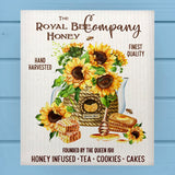 Royal Queen Bee Honey Sunflower Teapot Dishcloth