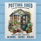 A Place to Bloom Potting Shed Farmhouse Dishcloth