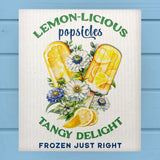 Vintage Floral Lemon-Licious Popsicle Dishcloth