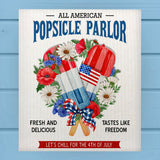 Patriotic 4th of July Popsicle Parlor Dishcloth