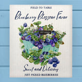 Blueberry Blosson Fruit Farm Modern Dishcloth