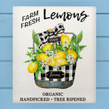 Plaid Farmhouse Lemon Bucket Swedish Dish Cloth Sponge