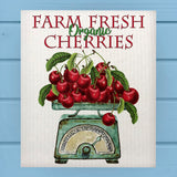 Modern Farm Fresh Cherries Farmhouse Dishcloth