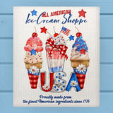 4th of July Ice-Cream Milkshake Shoppe Dishcloth