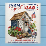 Patriotic Farm Fresh Eggs Chicken Coop Dishcloth