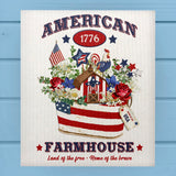 Patriotic Birdhouse Land of the Free Dishcloth