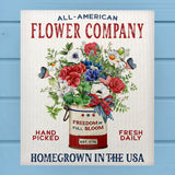 Patriotic Freedom in Bloom Flower Company Dishcloth