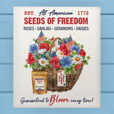 Seeds of Freedom Patriotic Floral Basket Dishcloth