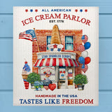 Tastes Like Freedom Star Spangled Ice Cream Shop Dishcloth