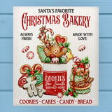 Vintage Santa's Favorite Bakery Christmas Dishcloth