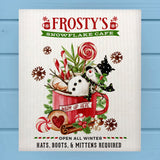 Frosty's Snowflake Café Christmas Latte Dishcloth