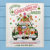 Gingerbread House Pickup Truck Winter Dishcloth