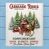 Farmhouse Horse & Carriage Rides Christmas Dishcloth