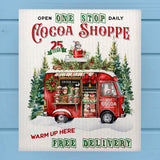 Mobile Hot Cocoa Truck Winter Christmas Dishcloth