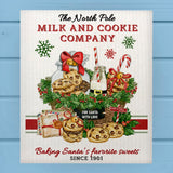 Santa's Milk & Cookie Company Christmas Dishcloth