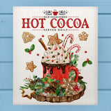 Old Fashion Woodland Winter Hot Cocoa Dishcloth