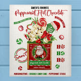 Santa's Peppermint Hot Cocoa Christmae Dishcloth