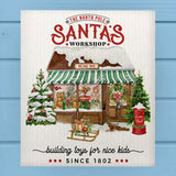 North Pole Santa's Toystore Christmas Dishcloth