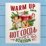 Warm Up Hot Cocoa Cookie Station Christmas Dishcloth