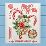 Candy Canes Handmade Happiness Christmas Dishcloth