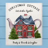 Christmas Teapot Brickhouse Cottage Dishcloth