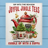 Joyful Jingle Teas Teapot Teacup Christmas Dishcloth