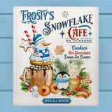 Frosty's Snowflake Café Winter Christmas Dishcloth