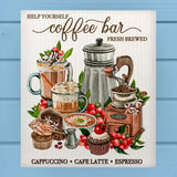 Café Coffee Bar, Beans, Cherries & Treats Dishcloth