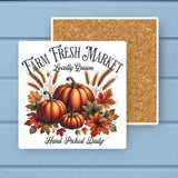 Farm Fresh Market Pumpkins Absorbant Stone Coaster