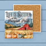 Life is Better Pumpkin Patch Absorbant Stone Coaster