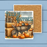 Fall Pumpkin Patch of Happiness Absorbant Stone Coaster