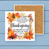 Grace…May Cause Thanksgiving Fall Wreath Stone Coaster