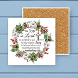For GOD So Loved the World Christmas Absorbant Stone Coaster