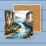 Arkansas Landmark & Landscape Watercolor Stone Coaster