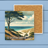 Massachusetts Landmark & Landscape Watercolor Stone Coaster