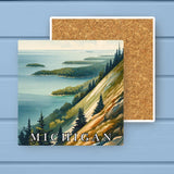 Michigan Landmark & Landscape Watercolor Stone Coaster