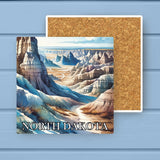 North Dakota Landmark & Landscape Watercolor Stone Coaster