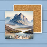 Texas Landmark & Landscape Watercolor Stone Coaster