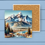 Wyoming Landmark & Landscape Watercolor Stone Coaster