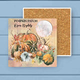Black Cat Halloween Harvest Moon Absorbant Stone Coaster