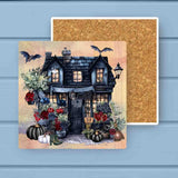 Haunted House Emporium Floral Halloween Stone Coaster