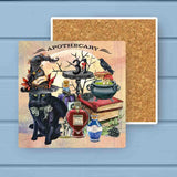 Black Cat Apothecary Halloween Absorbant Stone Coaster