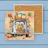 Welcome Fall Pumpkin Please Retro Absorbant Stone Coaster