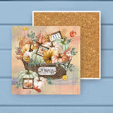 Autumn Pumpkin Harvest Modern Farmhouse Stone Coaster