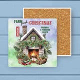 Farmhouse Fresh Christmas Winter Firewood Stone Coaster