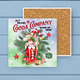 Elf Chocolate Cocoa Compnay Christmas Stone Coaster